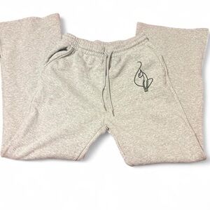 Baby Phat Light Gray Sweatpants with cat design and Baby Phat across backside